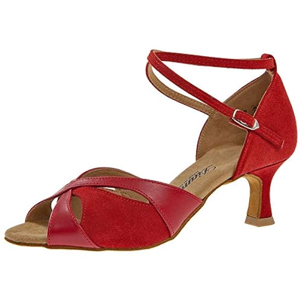 Diamant Donne Scarpe da Ballo 141-077-389 - Scamosciato/Pelle Rosso - 5 cm Flare - Special Edition - Made in Germany